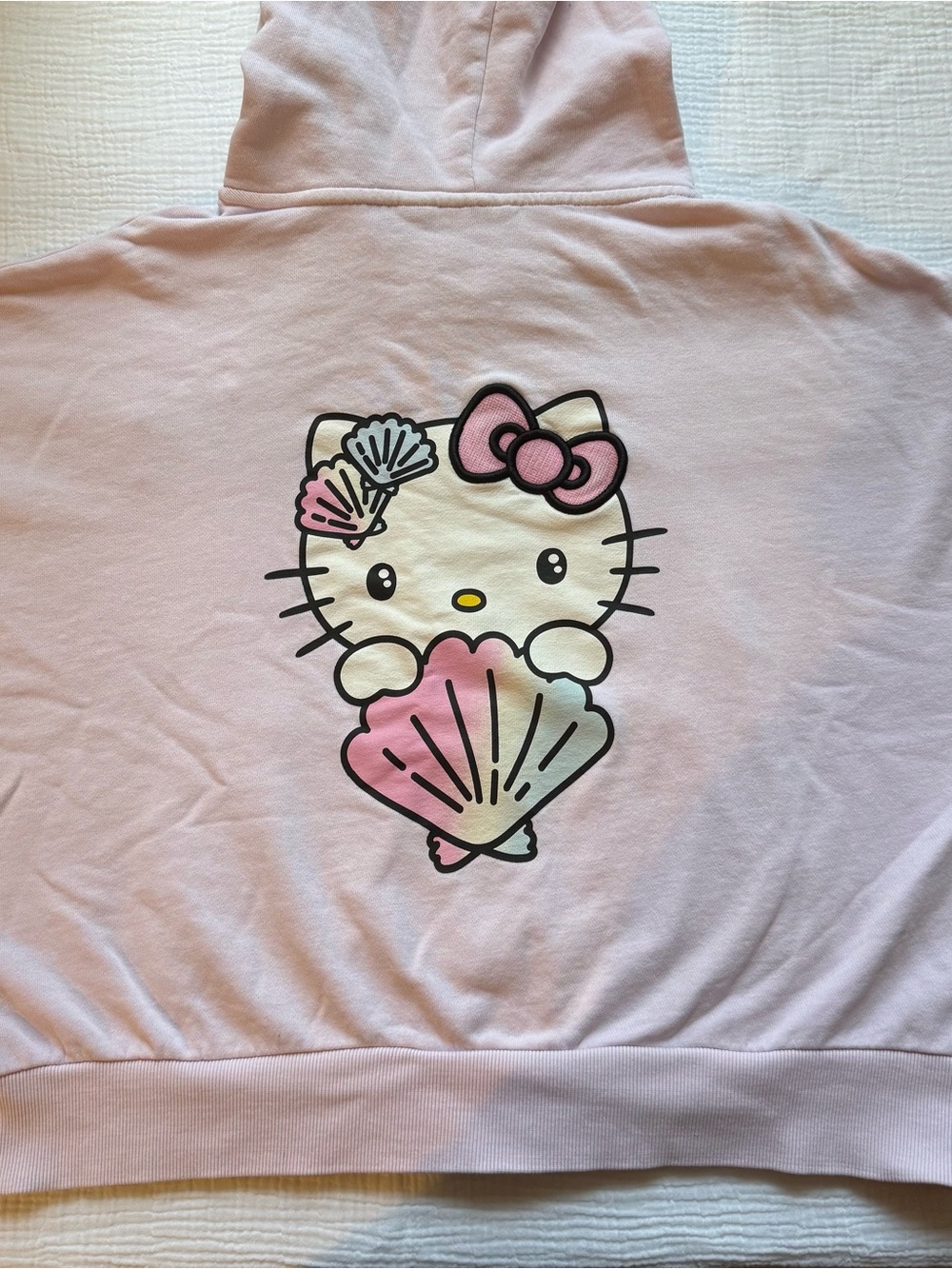 Hello Kitty Pale Pink Zip Hoodie with Embroidered Logo - Picture 3 of 6